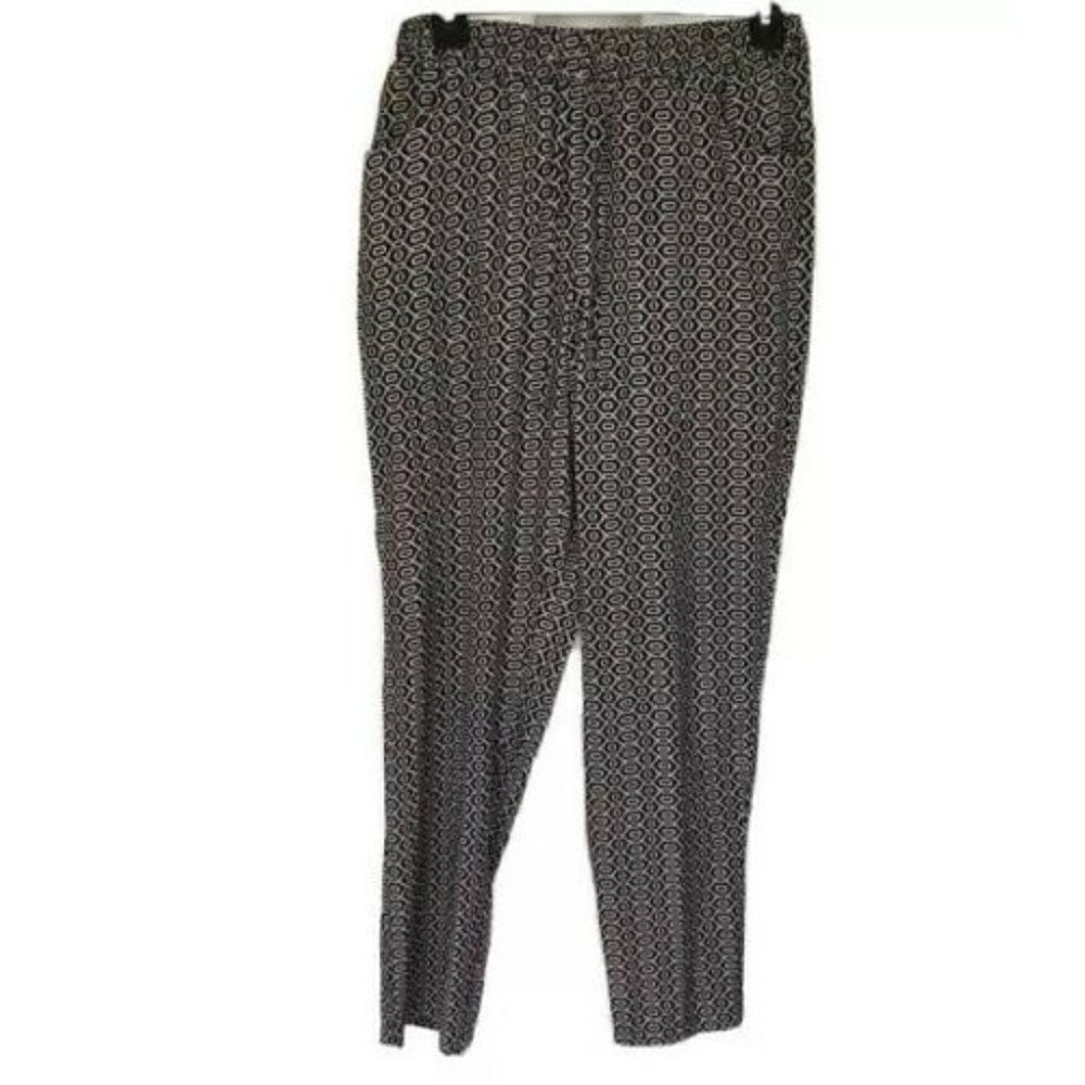 W118 By Walter Baker Pants Size Medium M Womens Black Printed Elastic Drawstring